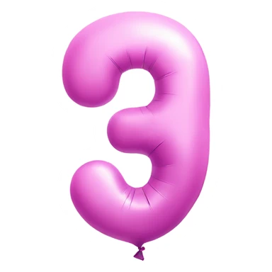 pink balloon shaped like number 4 sticker