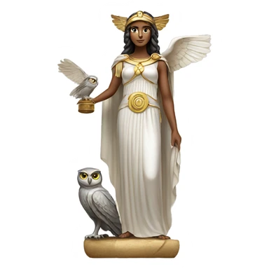 Athena Goddess with owl sticker