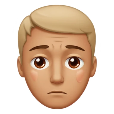 Man with a slightly reddened, sad face, a tear flowing from his eye down his cheek sticker