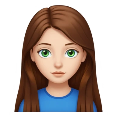 girl with long brown hair and blue green eyes sticker