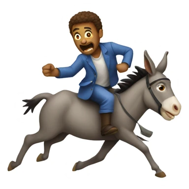 Man being chased by a donkey sticker
