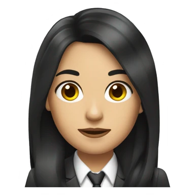Female defense attorney with long black hair sticker