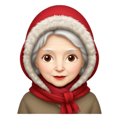 old woman in winter outfit sticker
