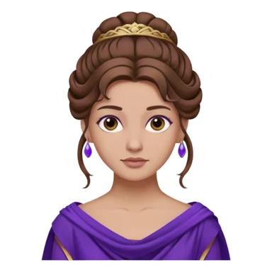 Odysseus' wife Penelope Greek myth brown hair purple cloth half updo sticker