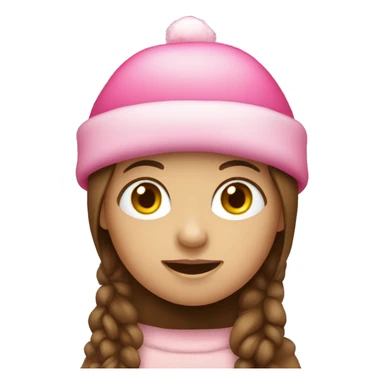 Girl with brown hair and a pink Christmas hat on  sticker