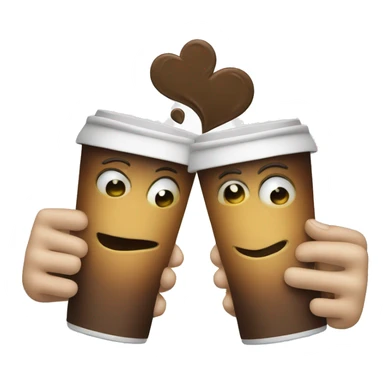 toasting with two cups of cofee sticker