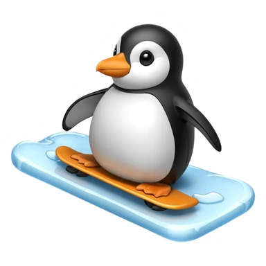 penguin sliding sticker