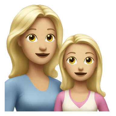 blonde women talking with blonde child  sticker