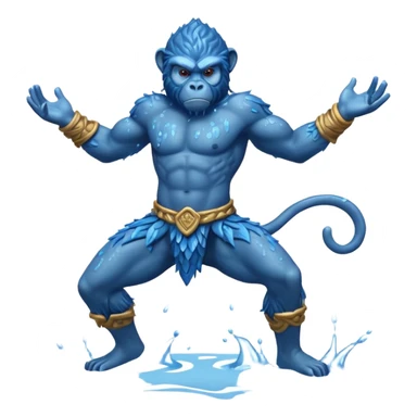 water elemental monkey warior water particles sticker