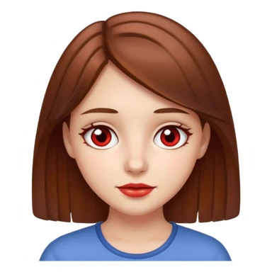 brown haired girl red rimmed eyes sticker