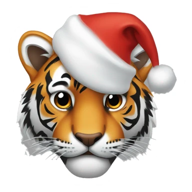 Tiger with a Santa hat sticker