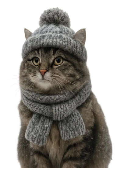 winter cat remove background sticker