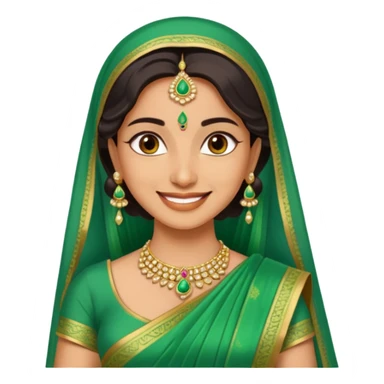 Indian bride in green saree sticker