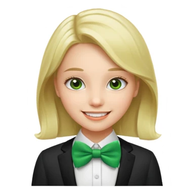 girl with green bow tie sticker