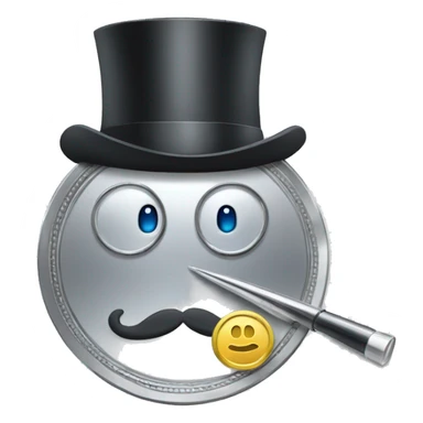 silver coin with monocle sticker