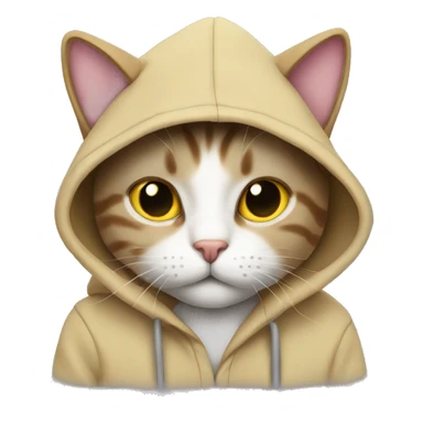Cat wearing oversized hoodie sticker