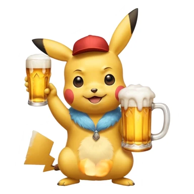 Así a picachu con una chela sticker