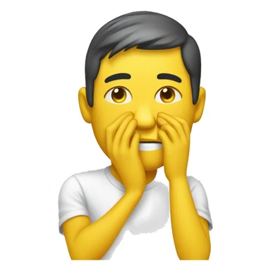 the traditional yellow face wiping sweat sticker