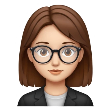 Girl with brown hair and glasses  sticker