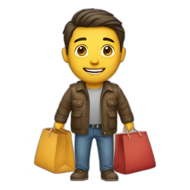 man with bags sticker