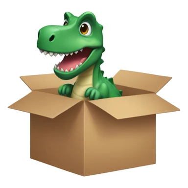 Dino in a box sticker