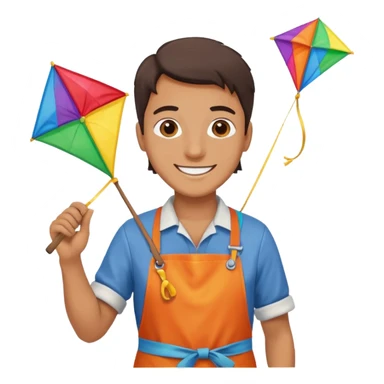Kite Maker, making a kite pose. sticker