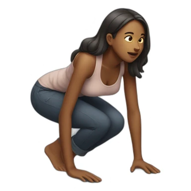 woman on all fours sticker