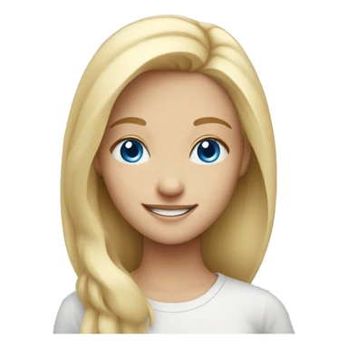 smiling blonde girl with blue eyes sticker