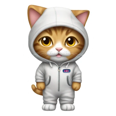 Kitty wearing jumpsuit sticker
