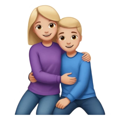 siblings sharing in a living room sticker