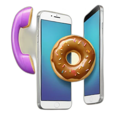 A donut with a phone sticker