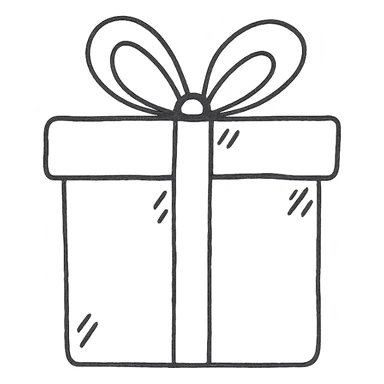 hand drawn outlined gift box icon sticker