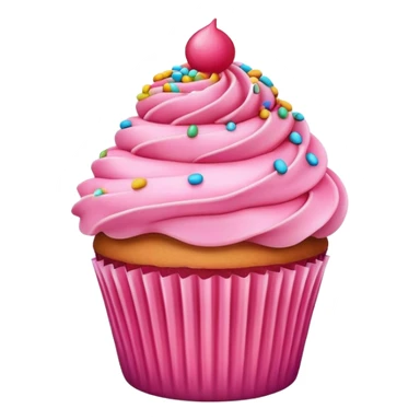 cupcake with pink icing and sprinkles sticker