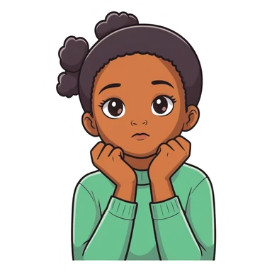 Confused black girl sticker