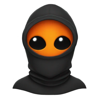 ORANGE Alien with BLACK balaclava sticker