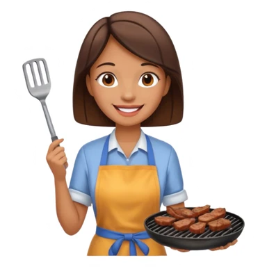mujer haciendo asado sticker