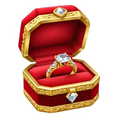 diamond ring in a red box with a black backing sticker