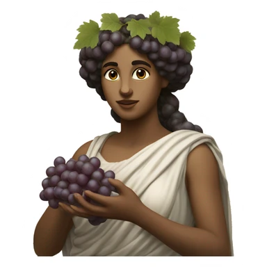 Greek Sappho holds a bunch of grapes in her hand sticker