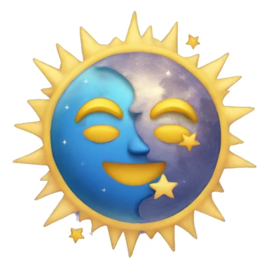 heart emoji with sun moon and stars sticker