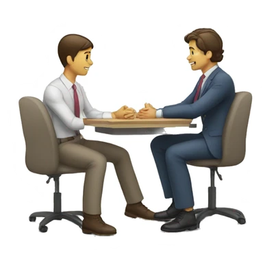 2 people talking job interview semi casual sticker