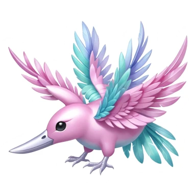 Shiny pastel feathery tropical exotic shimmering silky smooth soft flurry Diancie-Palkia-Amaura-Aurorus-aesthetic-fusion sticker
