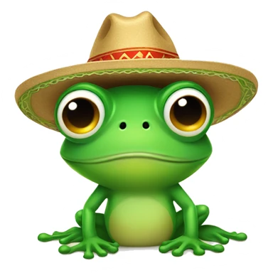 Cute frog wearing sombrero  sticker