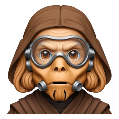 Jedi Master Plo Koon, orange skin, mask, goggles, Star Wars, emoji style sticker