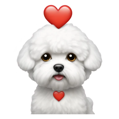 Bichon frise sad with a love heart sticker
