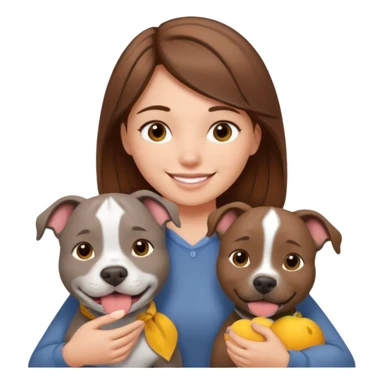 Grey pitbull with Brown haired Girl  sticker