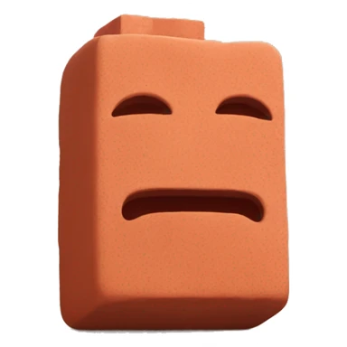 a brick shape realized with red modeling clay sticker