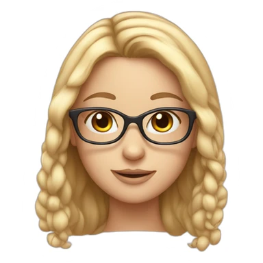 Cute white girl with glasses sticker