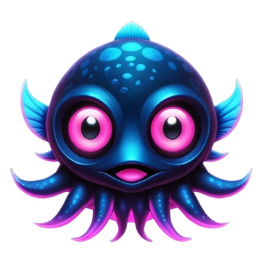 Black Dark Exotic Tropical Nocturnal Neon-glowing Abyssal Nightly Abyss-Fakémon-Creature sticker