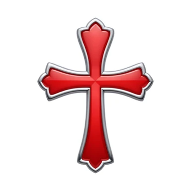 chrome hearts cross in red, with subtle shadow sticker