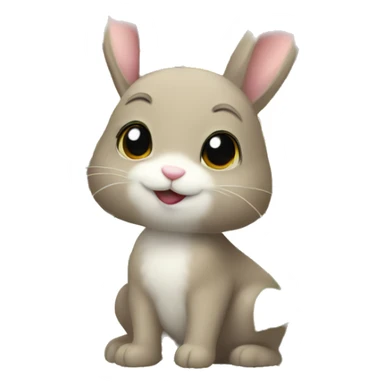 Little bunny with sunflower sticker